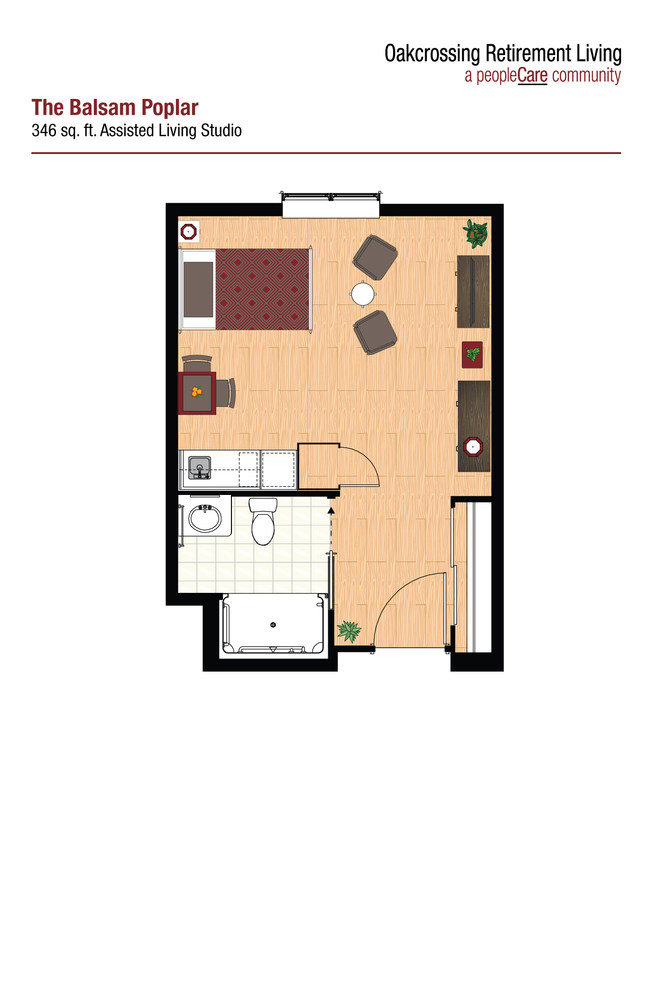 Oakcrossing Retirement Living Balsam Poplar floor plan