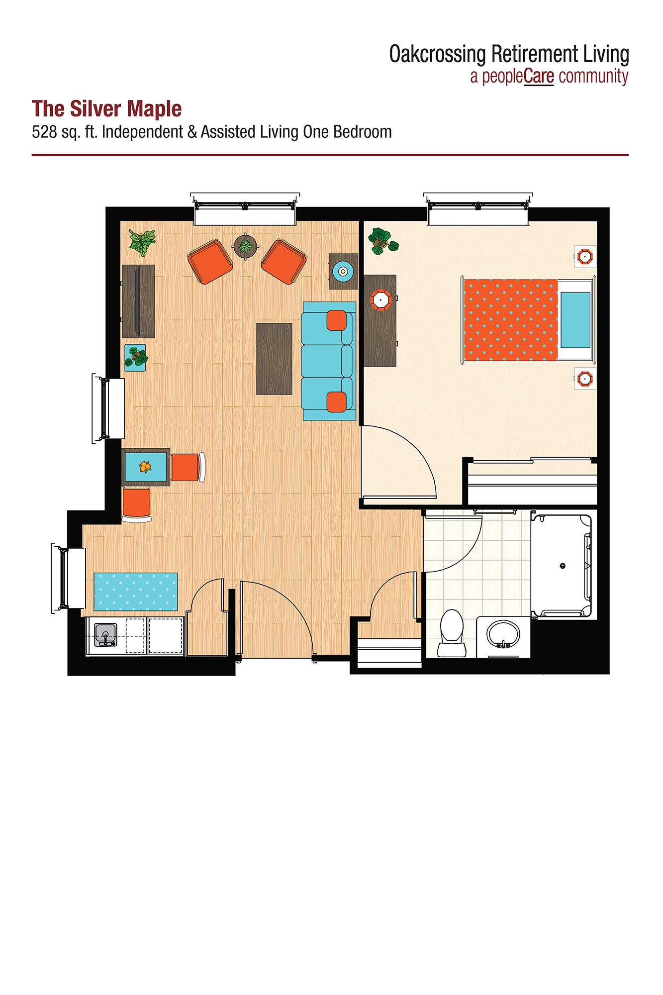 Oakcrossing Retirement Living Silver Maple floor plan