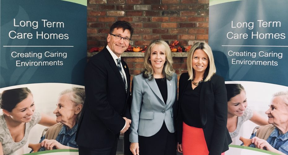 Bill Walker, MPP Bruce-Grey-Owen Sound; Dr. Merrilee Fullerton, Minister of Long-Term Care; and Megan Allen-Lamb, President, peopleCare