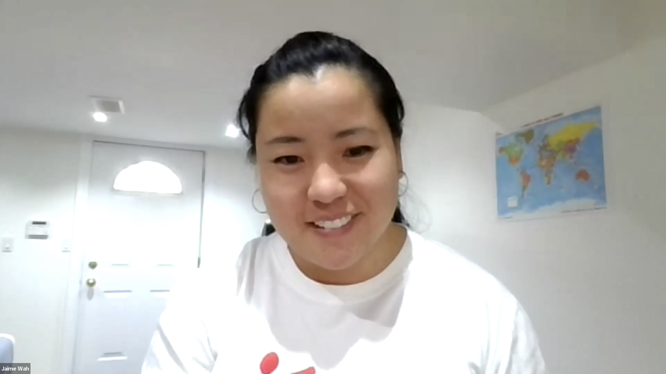 Jaime Wah, RN, Medical Lead, Doctors Without Borders on-screen during webinar