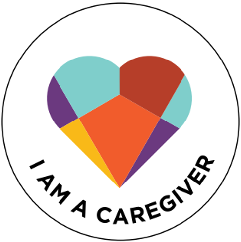 I am a caregiver heart badge