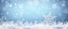 Winter-themed banner with snowflakes