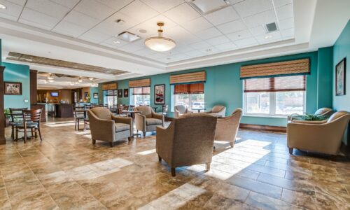 Cafe and seating area at Oakcrossing Retirement Living