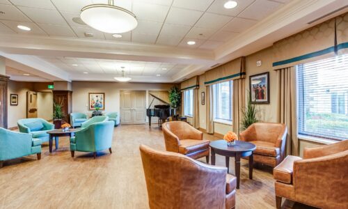 Chairs and grand piano at Oakcrossing Retirement Living