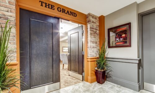 Doors of the Grand Theatre at Oakcrossing Retirement Living