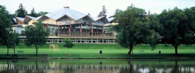 Festival theatre in Stratford, Ontario by the river